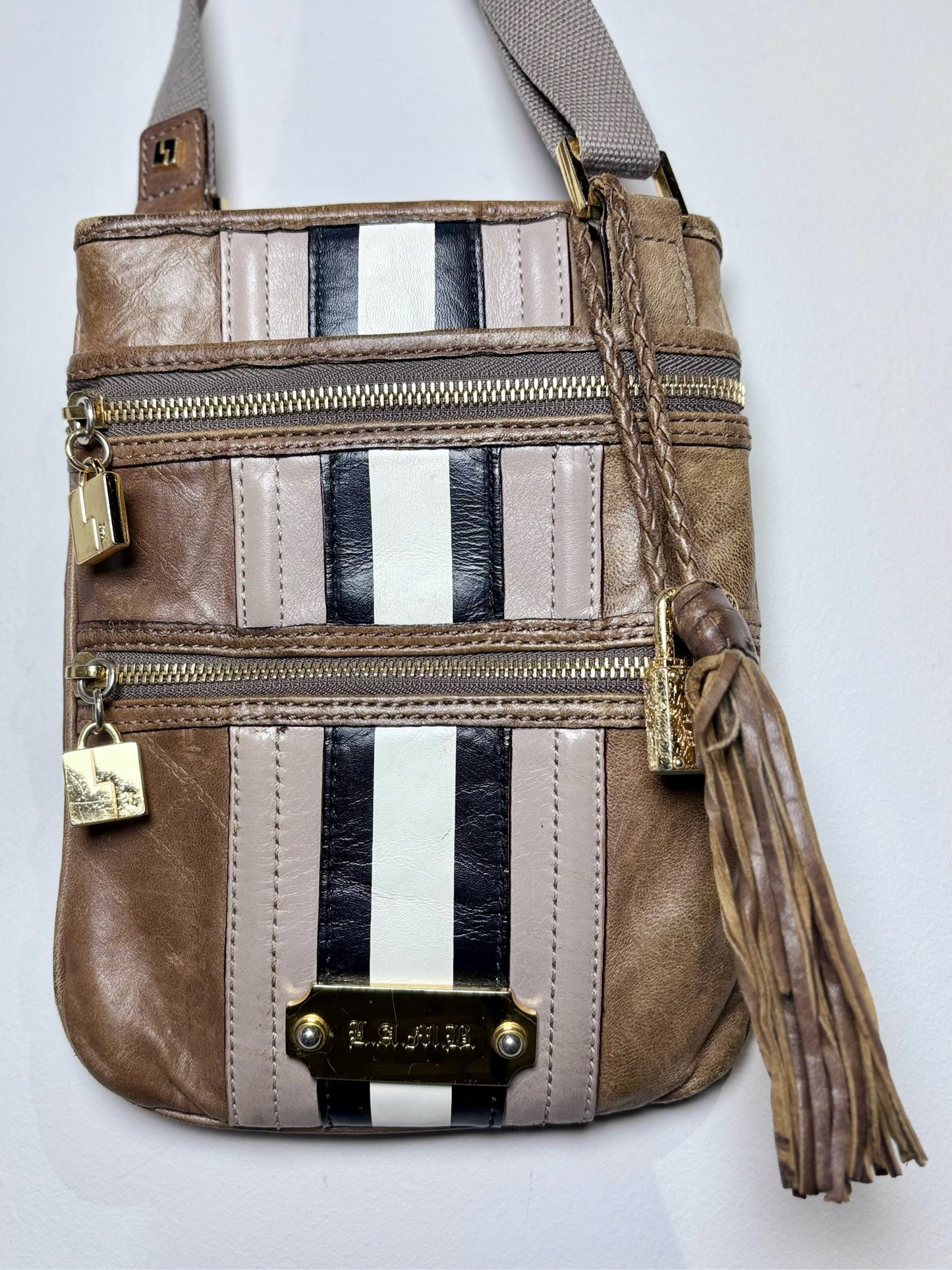 Gwen Stefani L.A.M.B. Solid Leather Vintage Crossbody Purse