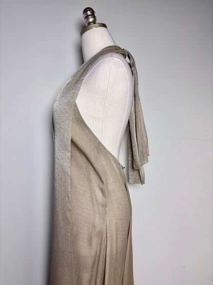 Chanel Boutique Spring 1999 Metallic Gold Gown - Vintage Pre-owned Size 38 (4)