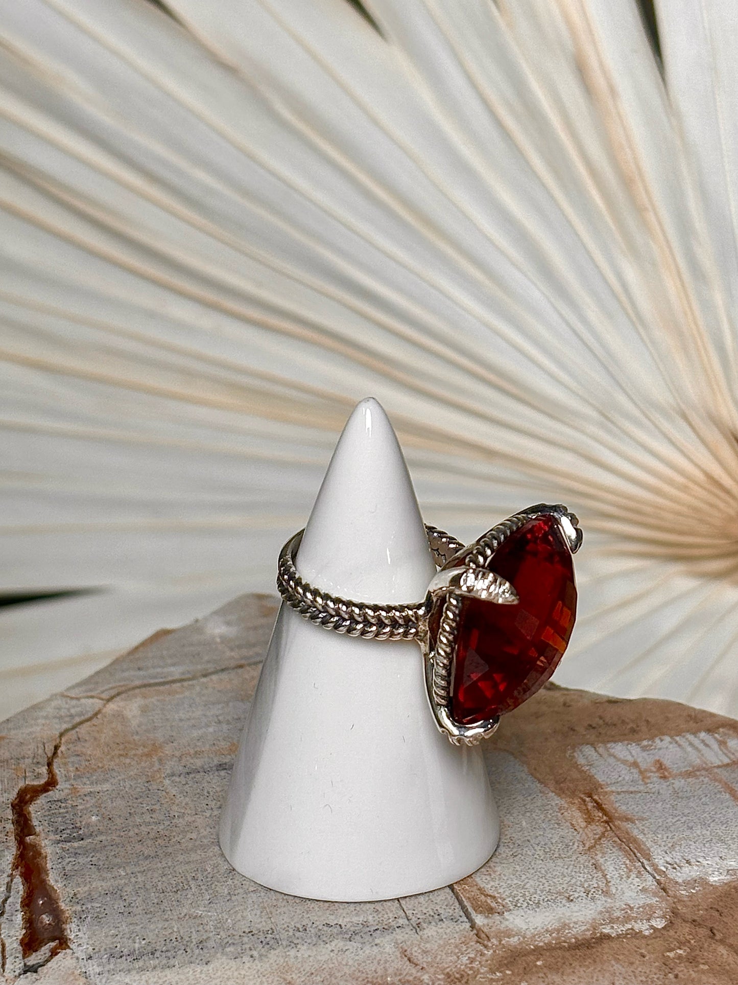 David Yurman Chatelaine  Hessonite Stone Pave' Diamonds 6 Ring