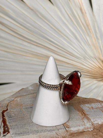 David Yurman Chatelaine  Hessonite Stone Pave' Diamonds 6 Ring