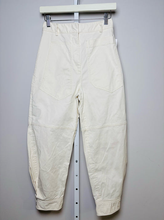 Women Size 0 Tibi Cream Solid Pants