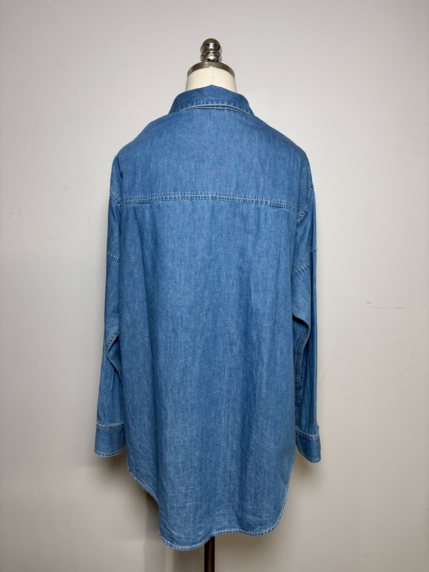 Women Size 8 3.1 Phillip Lim Blue Denim Pure Cotton Pre-Owned Button-Down Shirt