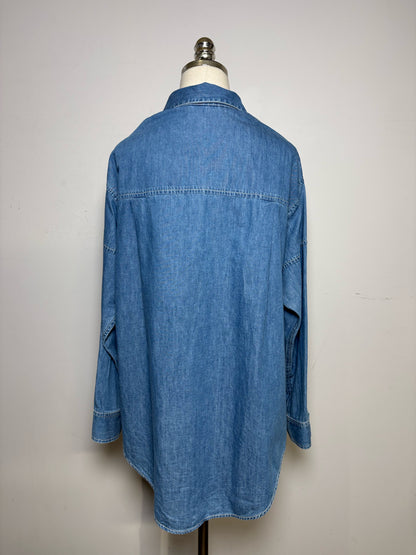 Women Size 8 3.1 Phillip Lim Blue Denim Pure Cotton Pre-Owned Button-Down Shirt