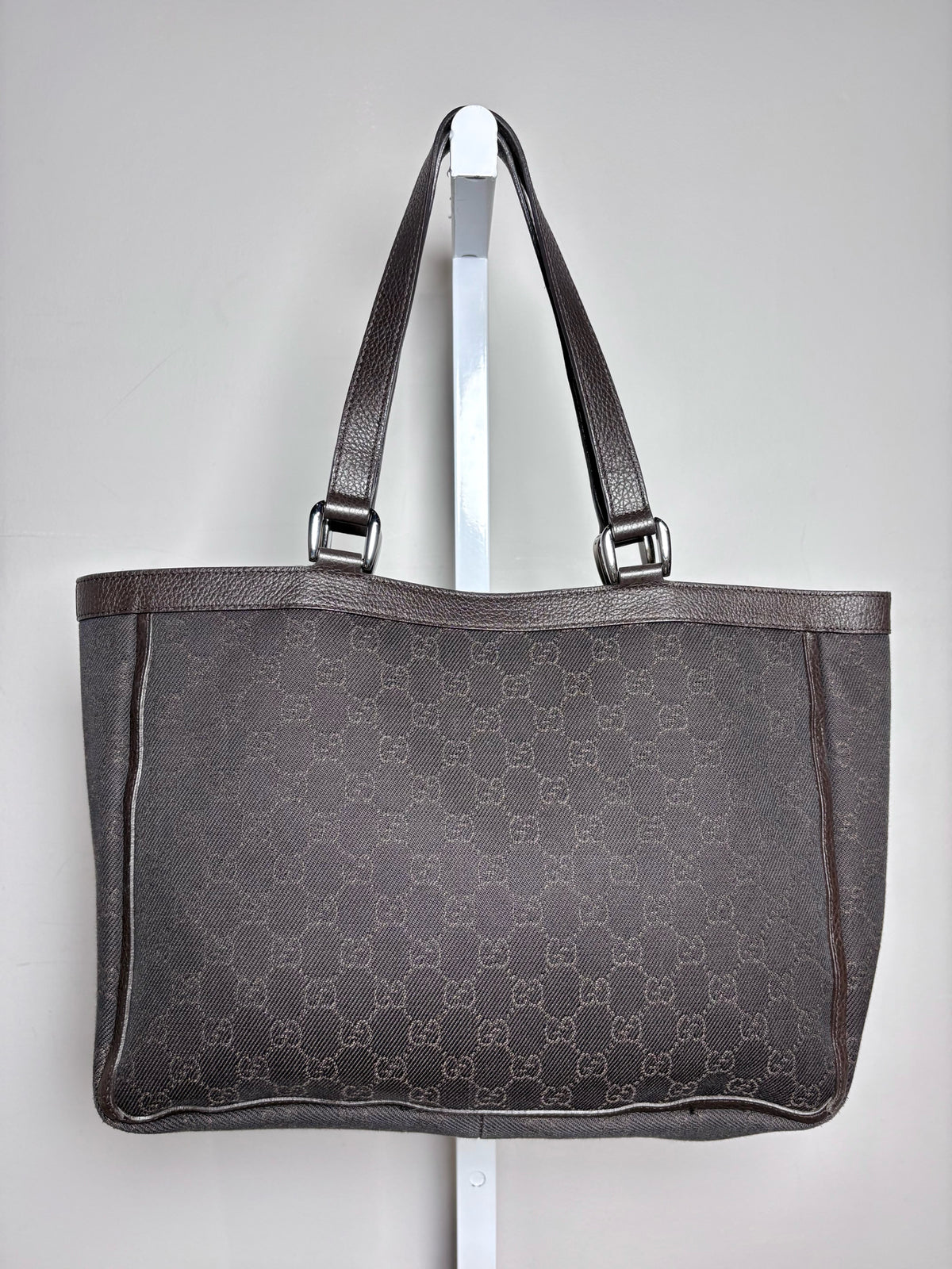 Women's Gucci GG Pocket Monogram Vintage Nylon, Leather Pre-owned Tote
