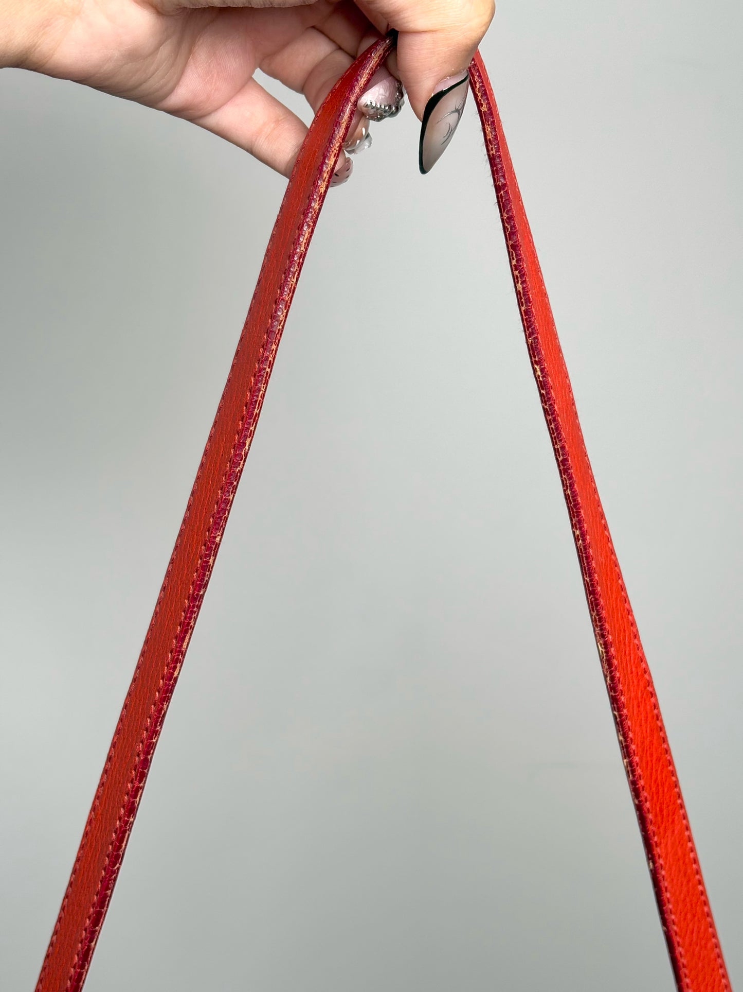 Salvatore Ferragamo Solid Pebble Leather Red Calfskin Medium Purse