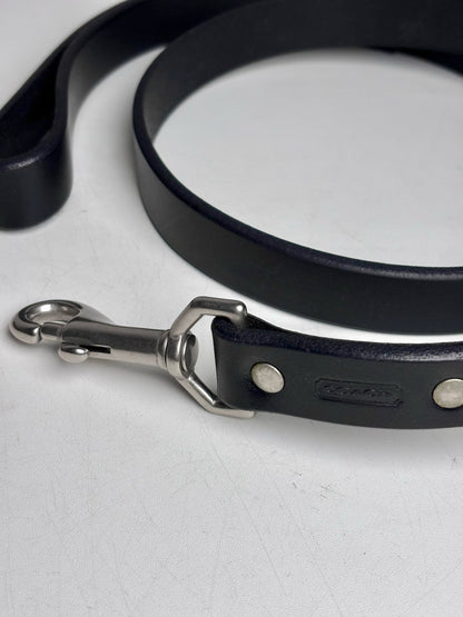 Misc. Accessory Coach Black Cowhide Leather Dog Collar & Leash