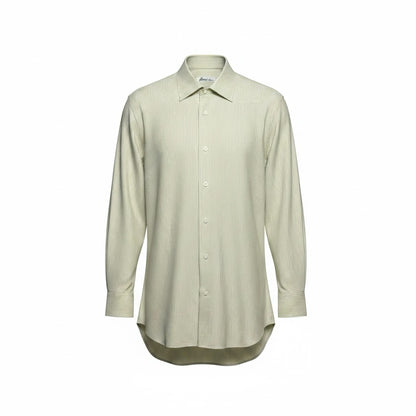 Mens Size 40 / 15 3/4 Brioni Yellow Cotton Stripe Men's Pre-Owned Dress Shirt