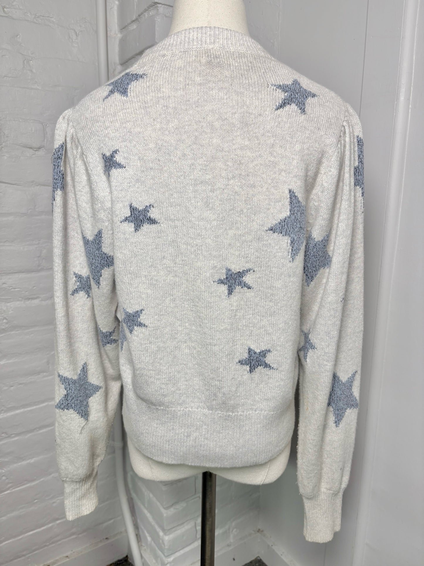 Women Size S Rebecca Taylor Gray Stars Wool Blend Sweater