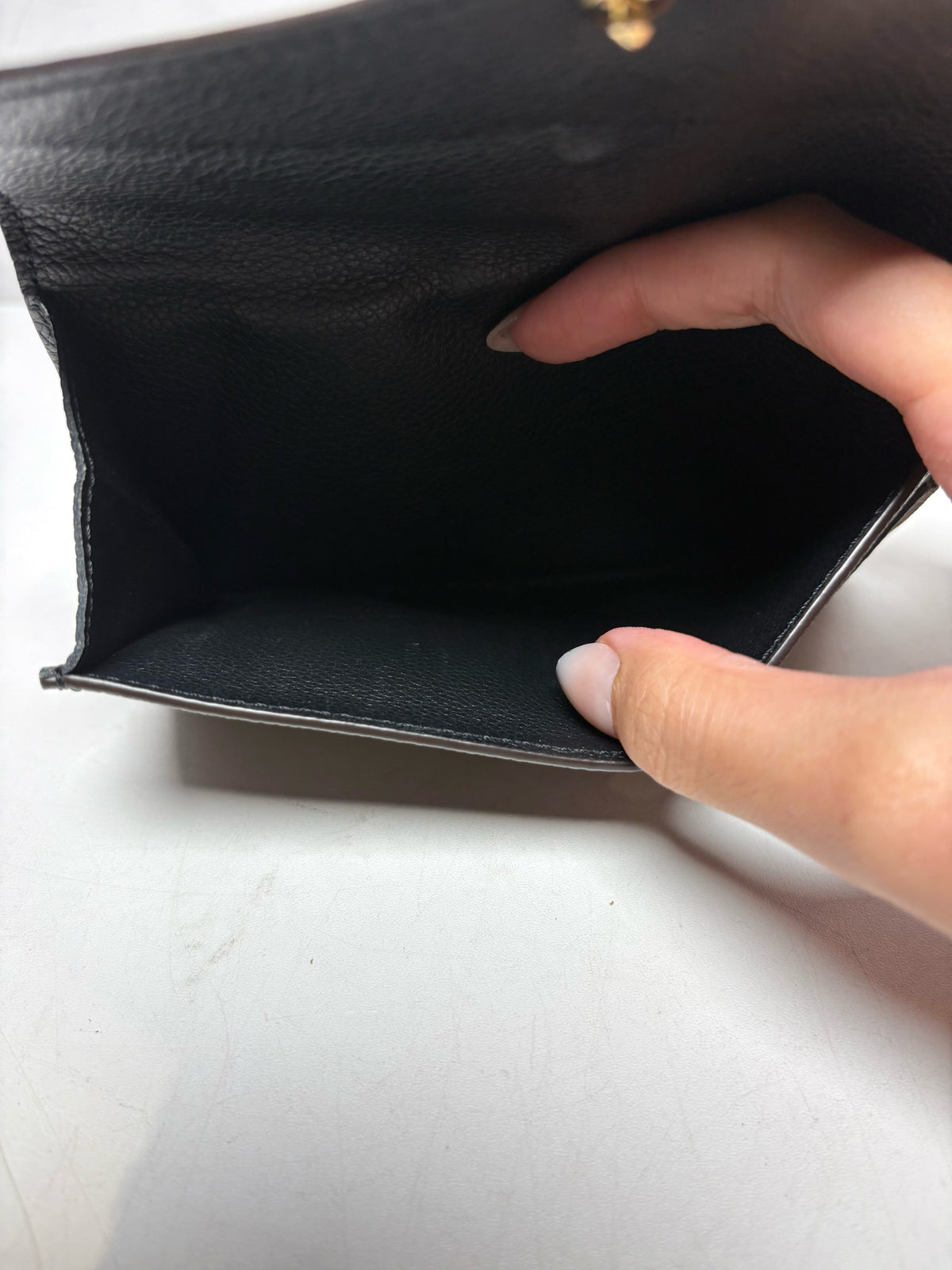 Louis Vuitton Pallas Compact Brown Monogram Canvas & Black Leather Pre-Owned Wallet