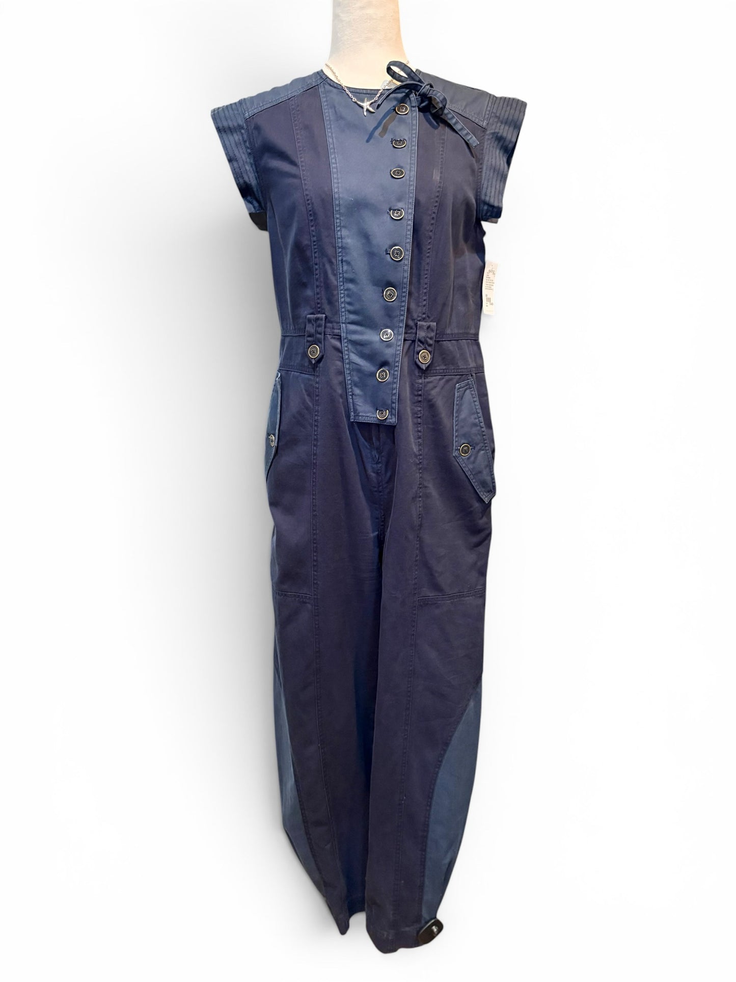Women Size 8/M Ulla Johnson Valentine Blue Solid Pure Cotton Pre-owned Jumpsuit