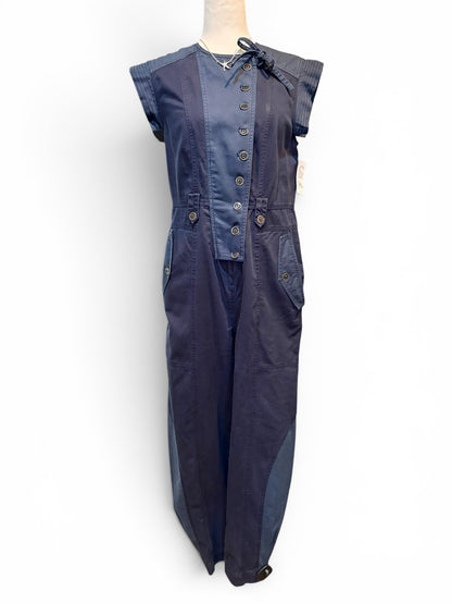 Women Size 8/M Ulla Johnson Valentine Blue Solid Pure Cotton Pre-owned Jumpsuit