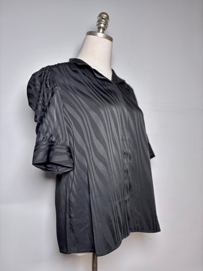 Women Size SP Frame Black Shiny Gillian Pre-owned, NWT Blouse