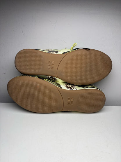 Women's Shoe Size 39 Miu Miu Gymnasium Green Technical Fabric Python Print Pre-Owned Sneakers
