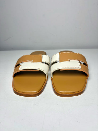 W Shoe Size 9 Tuckernuck Cognac & White Muse Leather Sandals