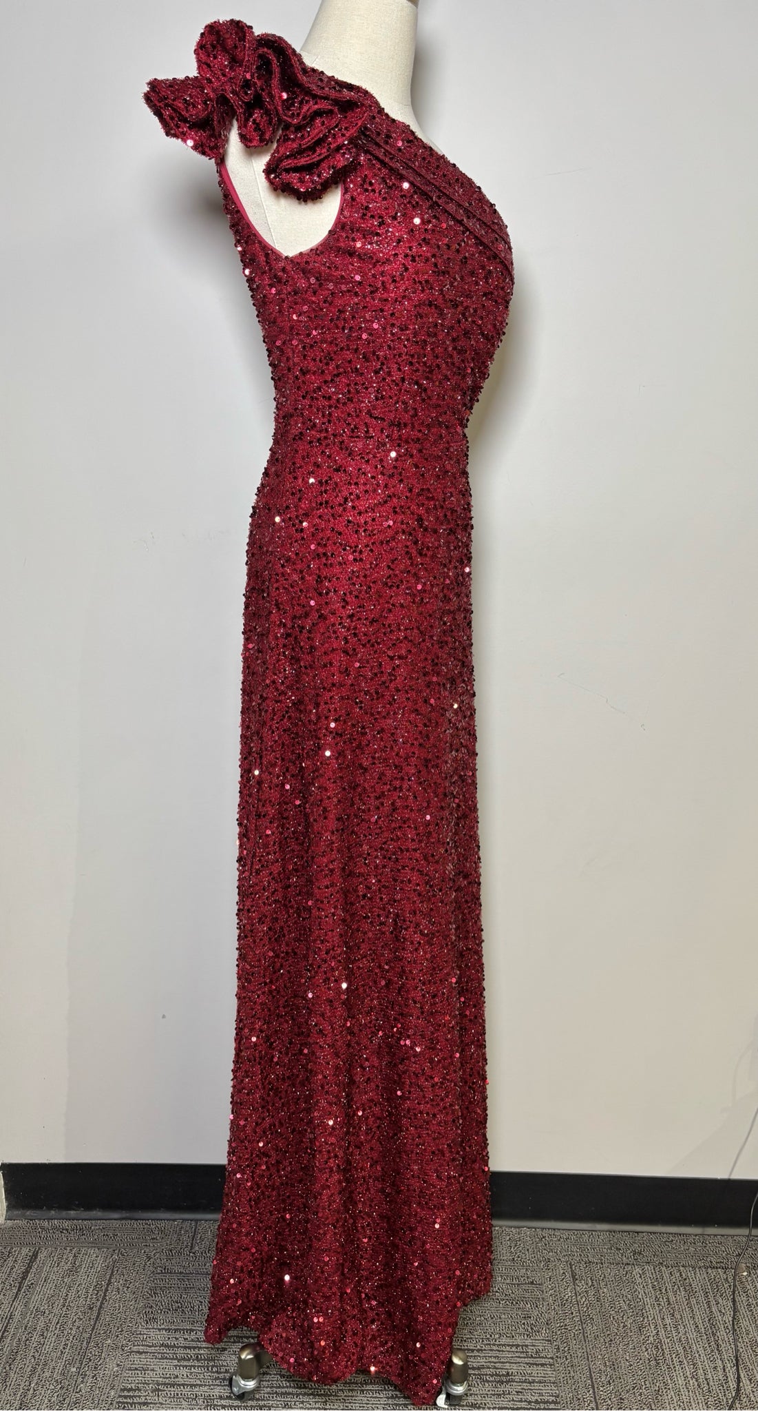 Women Size L Miss Ord Red Sequins Gown