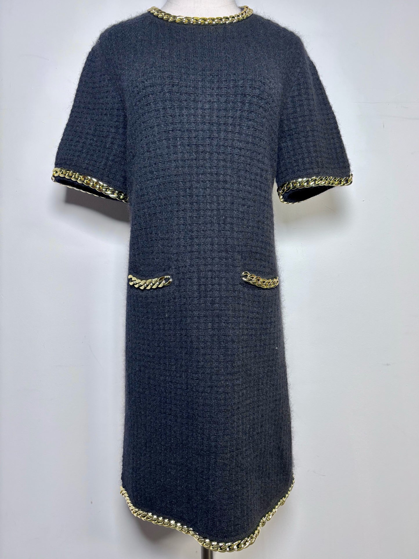 Women Size L Tory Burch Black Knit NWT Dress