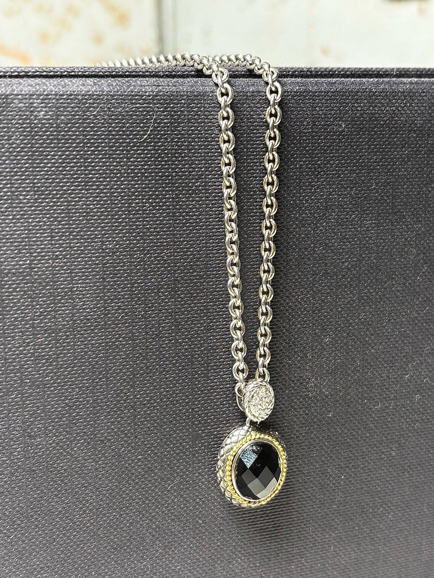 Andrea Candela Onyx 18K Gold, 925 Sterling Silver Necklace