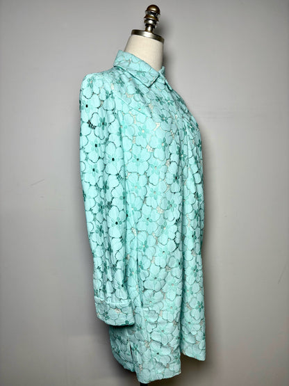 Women Size 4 Diane Von Furstenberg Blue Lace Dress