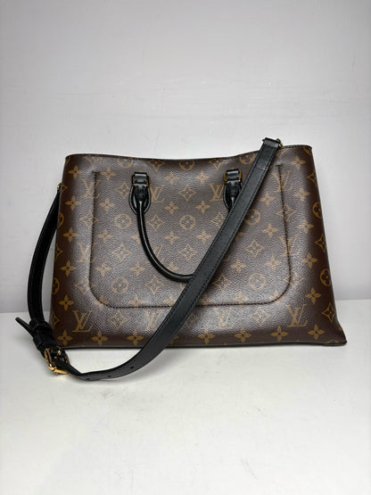Women's Louis Vuitton Monogram Flower Brown & Black Pre-Owned Small Tote Crossbody Purse
