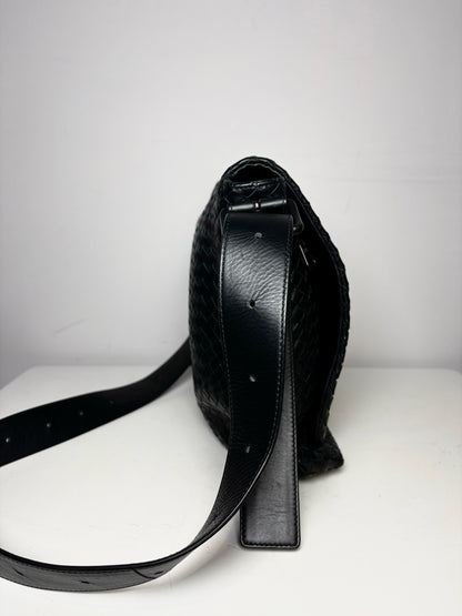 Bottega Veneta Woven Leather Pre-owned Black Calfskin Large Purse