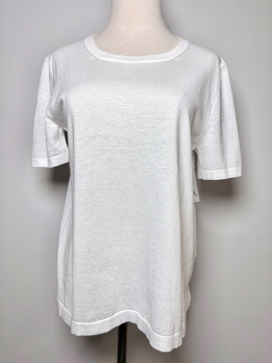 Women Size 46 (10, US) Amina Rubinacci White Solid Pure cotton Sweater