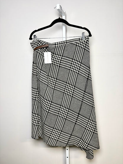 Women Size 6 (M) Tibi Black, White Plaid Midi Skirt