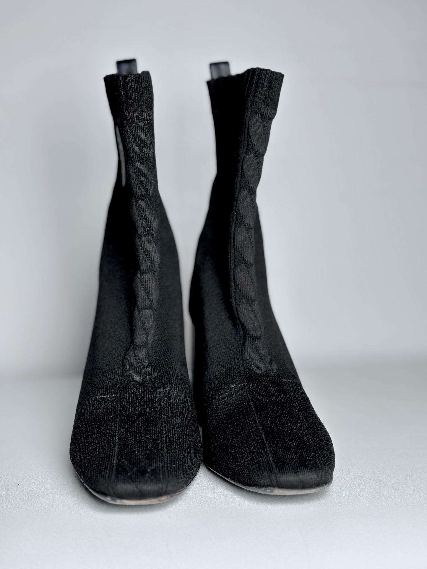 W Shoe Size 36.5 (6.5 US) Hermes Volver 60 Sock Black Ankle Boots