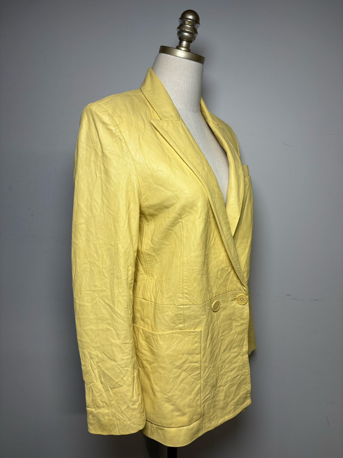 Women's Size 36 Zadig & Voltaire Visko Crinkled Shea Lambskin Leather NWT Pre-Owned Blazer