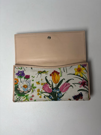 Canvas & Leather Gucci Leather, Canvas Multi-Color Continental Wallet