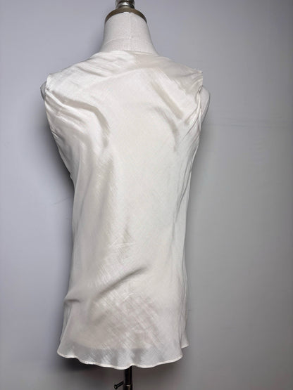 Women Size M Brunello Cucinelli Bone Cotton Blend Sleeveless Pre-owned Top