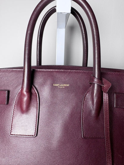 Saint Laurent Sac De Jour Burgundy Leather Iconic YSL Classic 2024 Pre-owned
