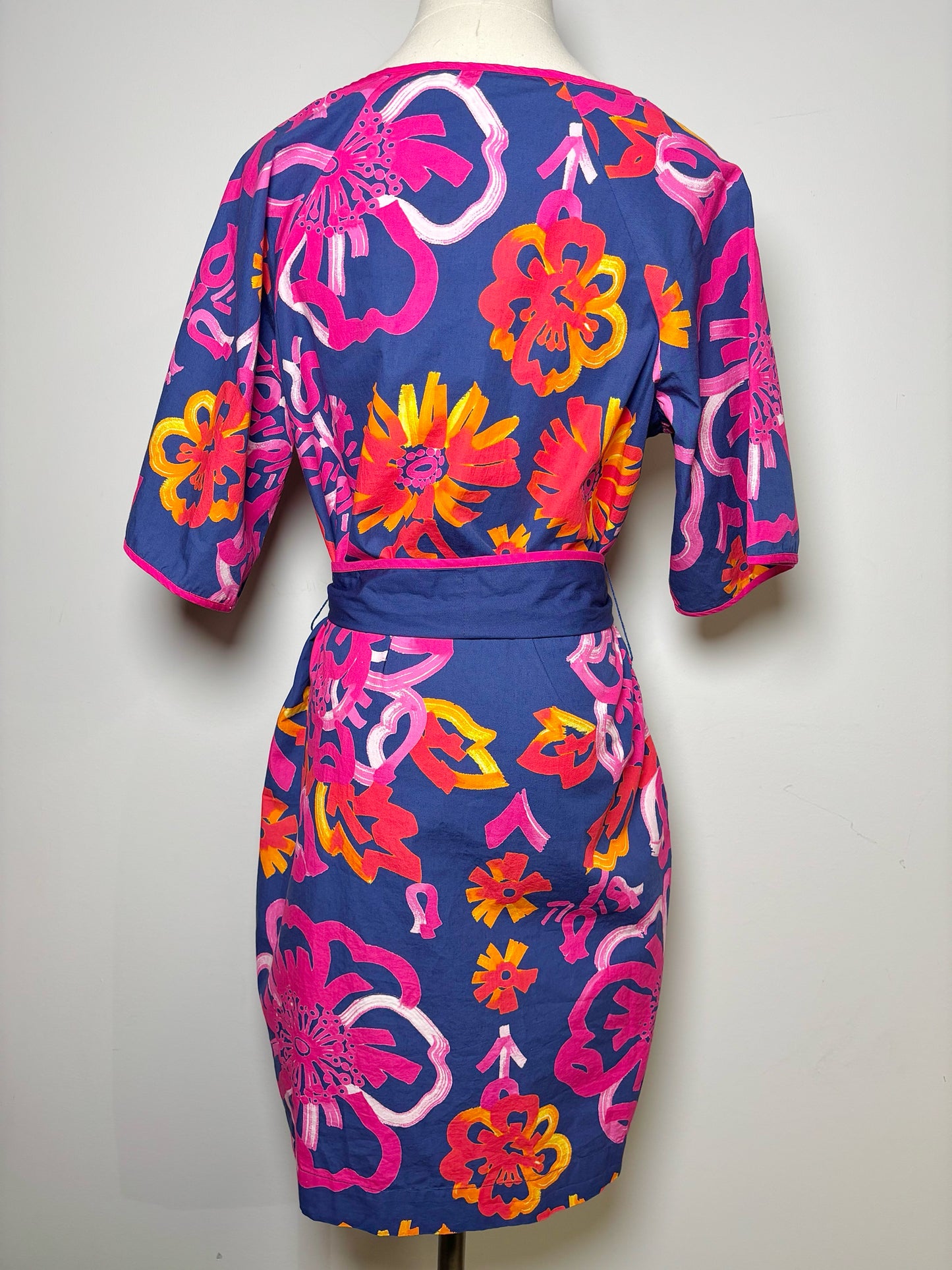 Women Size M Frances Valentine Navy Floral Cotton NWT Dress