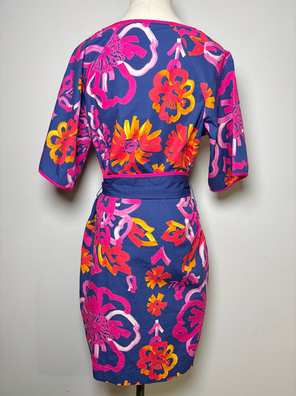 Women Size M Frances Valentine Navy Floral Cotton NWT Dress