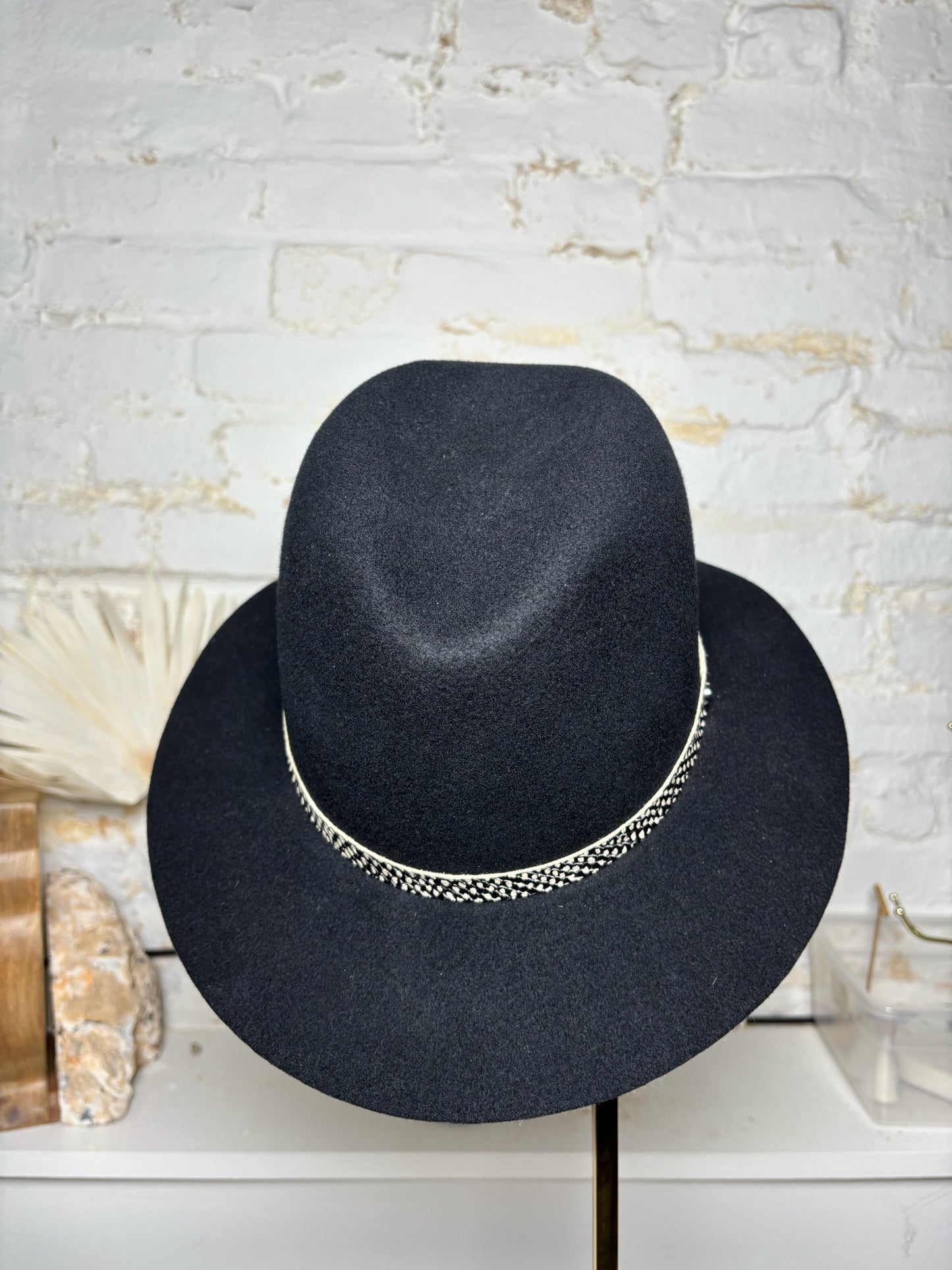 Black Rag & Bone Wool Floppy Hat