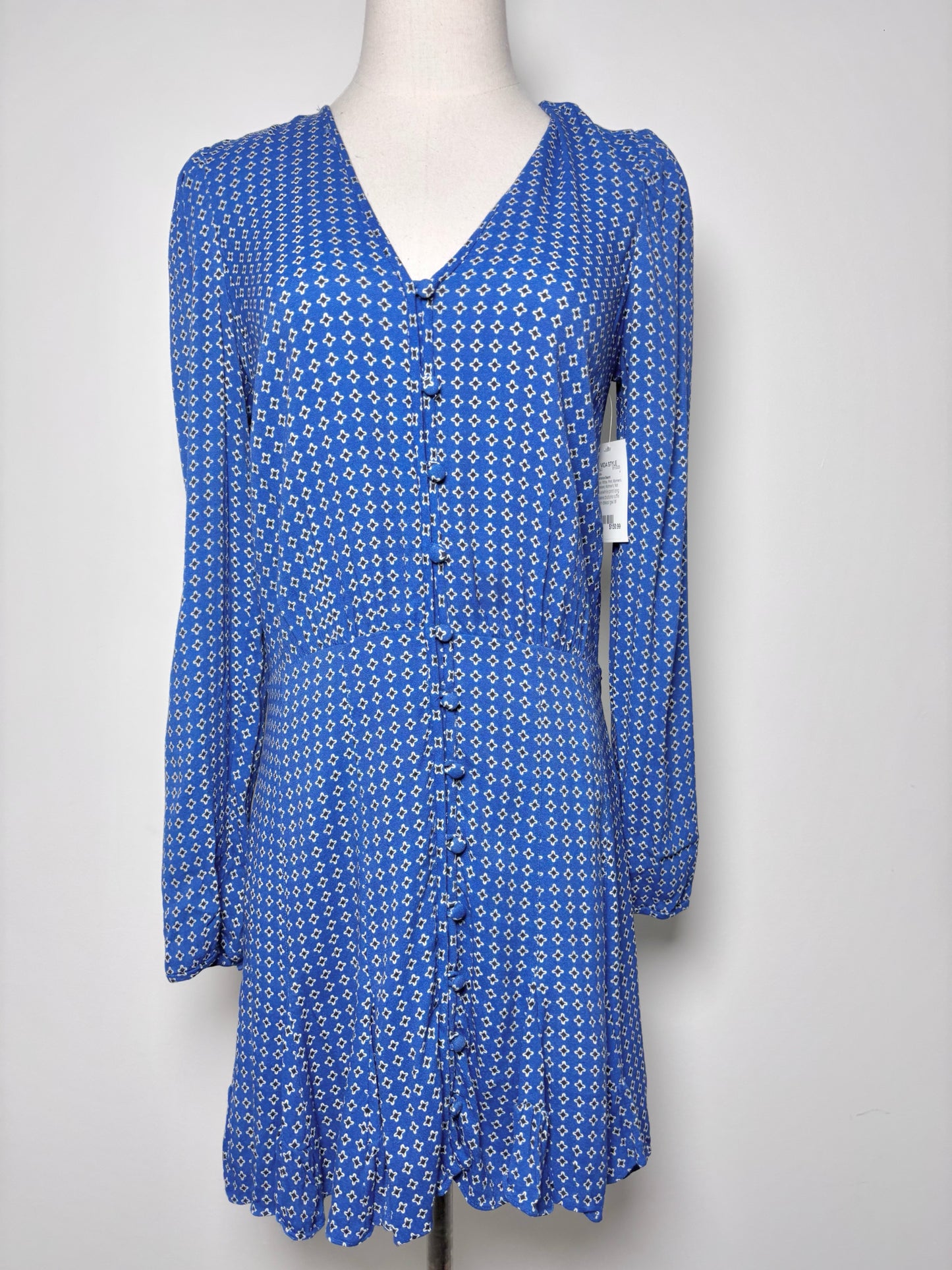 Women Size S Veronica Beard Blue, White Print Viscose blend Dress