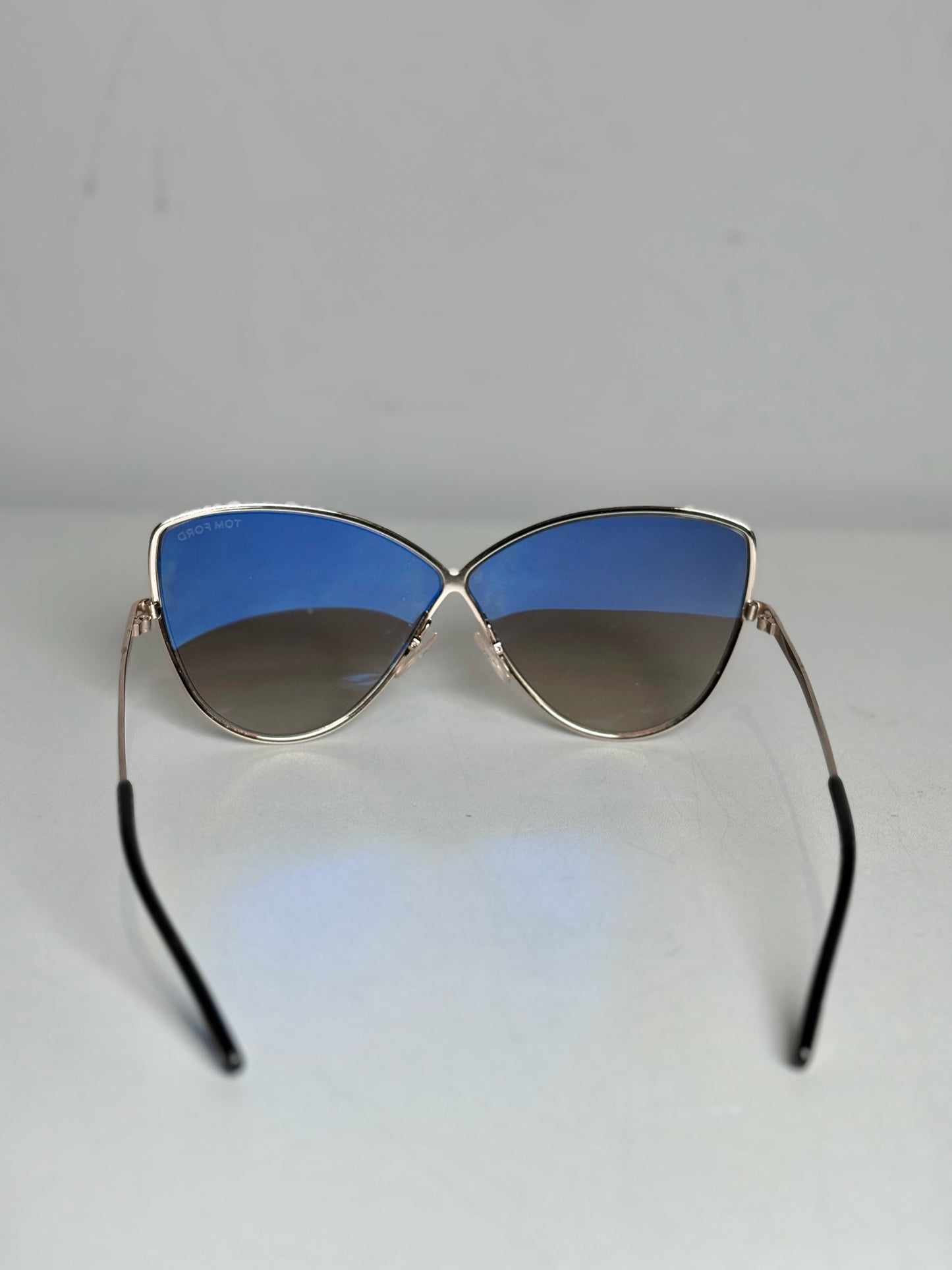 Tom Ford TF569 Rose Gold Elise Women's Pre-owned Silver Metal Sunglasses