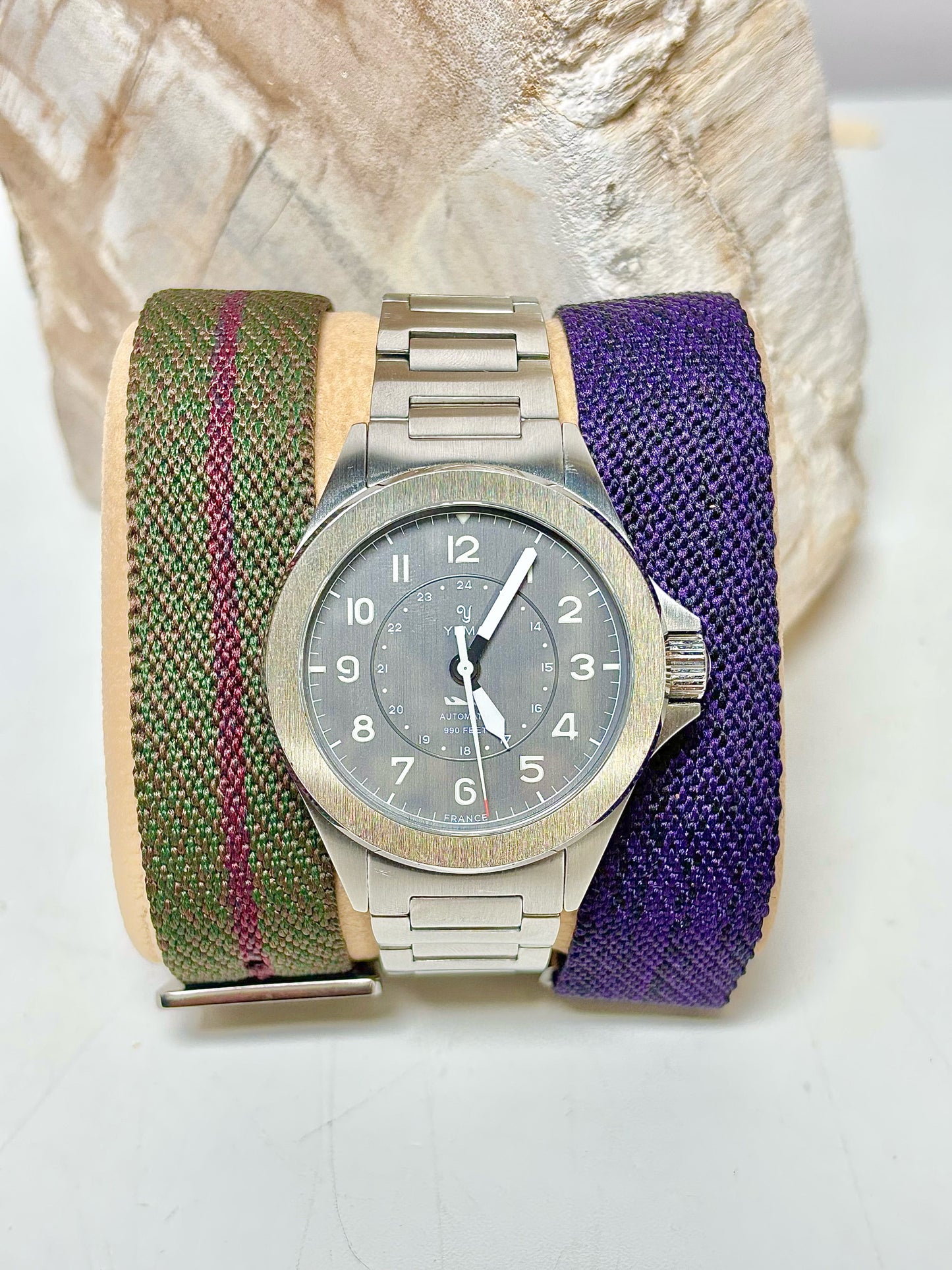 Silver Watch Yema SS Xtra Bands