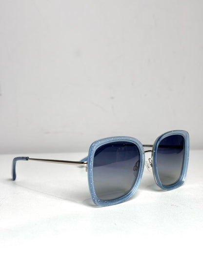 Elton John Eyewear Women's Pre-owned Blue Acetate Sunglasses