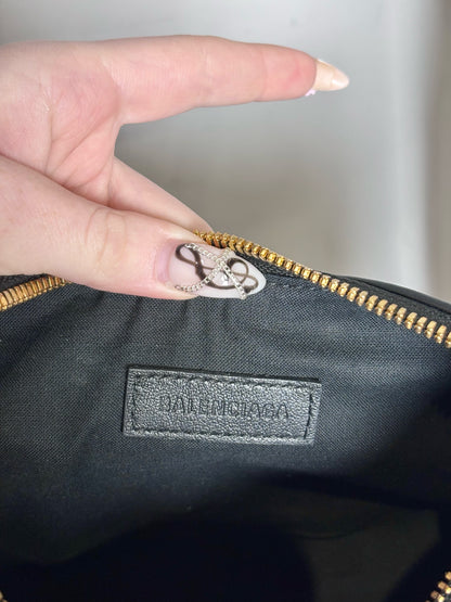 Balenciaga La Cagole XS Arena Lambskin Black Aged Hardware NWT Pre-owned Bag