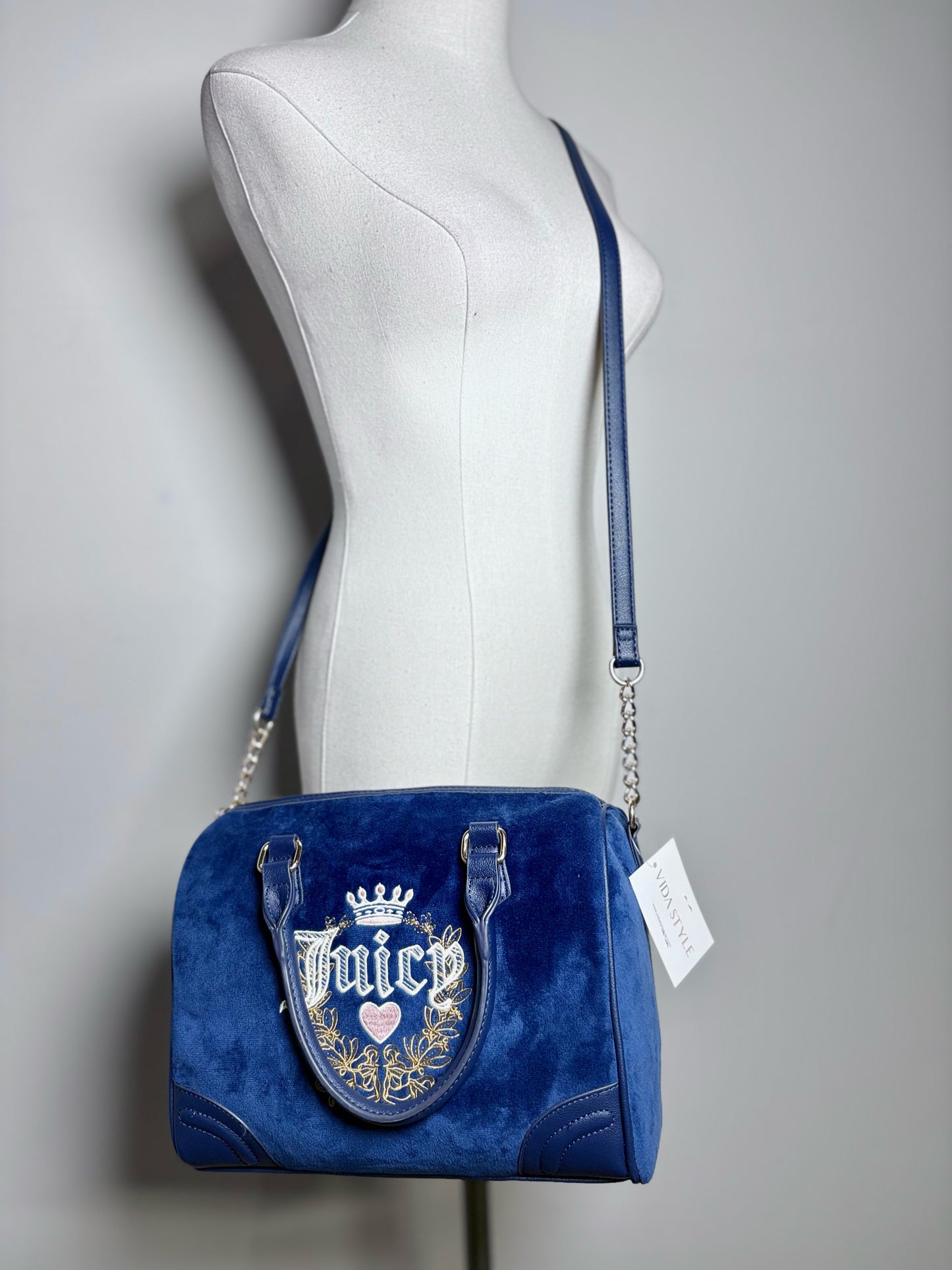 Y2K Juicy Couture Blue Logo Vintage Heritage Satchel Iconic Logo Pre-owned