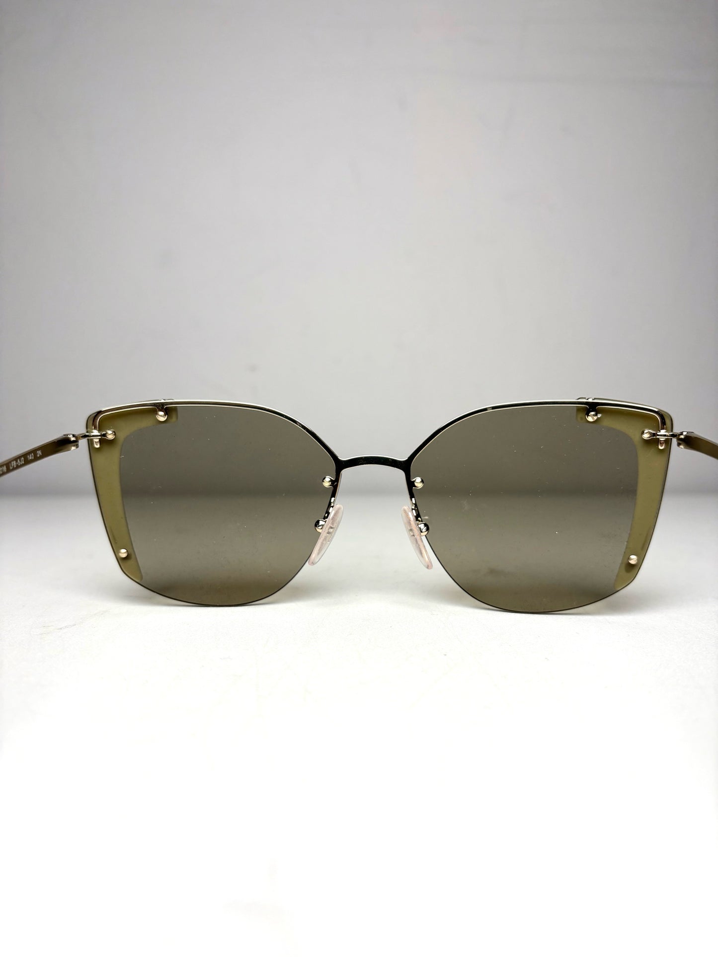 Women's Prada Absolute Ornate PR 59VS Black & Gold Pre-Owned Oversized Sunglasses