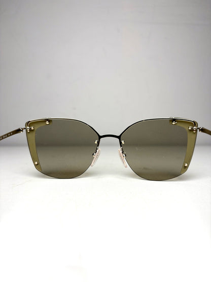 Women's Prada Absolute Ornate PR 59VS Black & Gold Pre-Owned Oversized Sunglasses