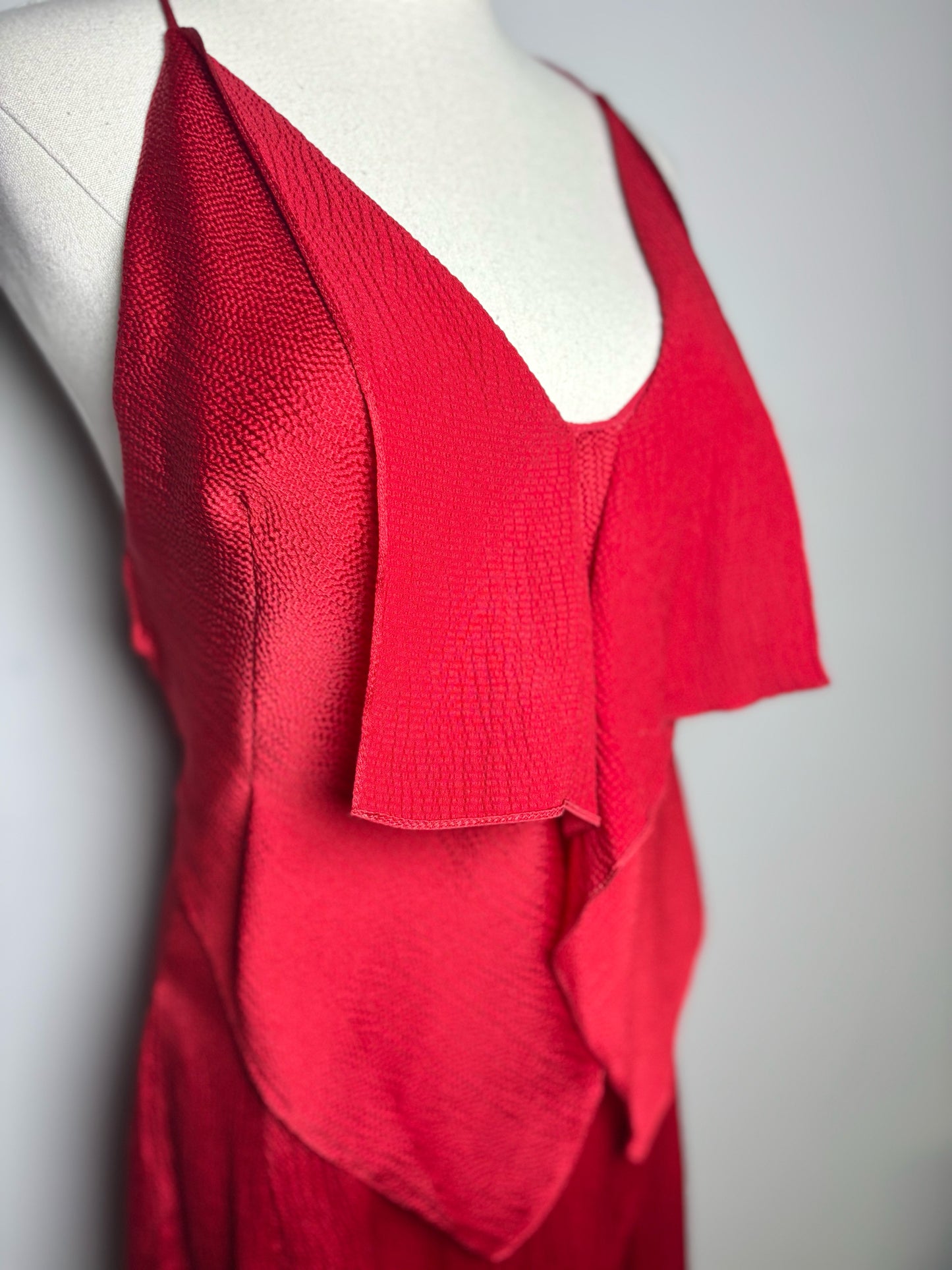 Women Size 6 Roland Mouret Tolima Red Hammered Silk Pre-owned, NWT Dress