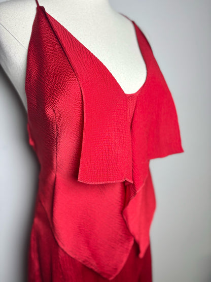 Women Size 6 Roland Mouret Tolima Red Hammered Silk Pre-owned, NWT Dress