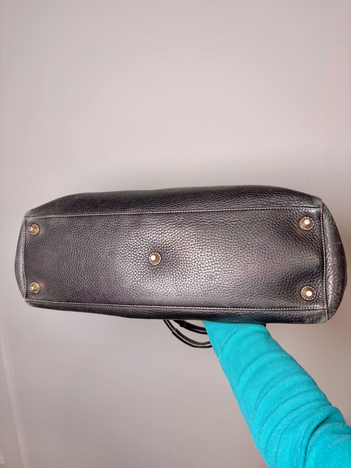 Leather Coach Solid Vintage Leather Black Purse