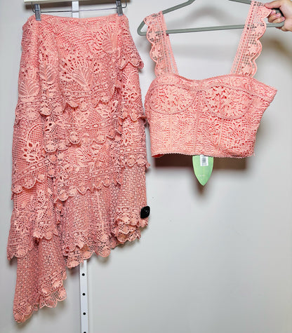 Women Size L Farm Rio Peach Lace NWT Top