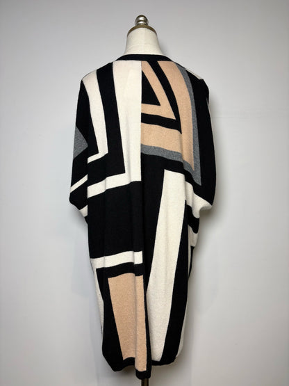Women Size L/XL Neiman Marcus Multi-Color Geometric Print Women's Sweater