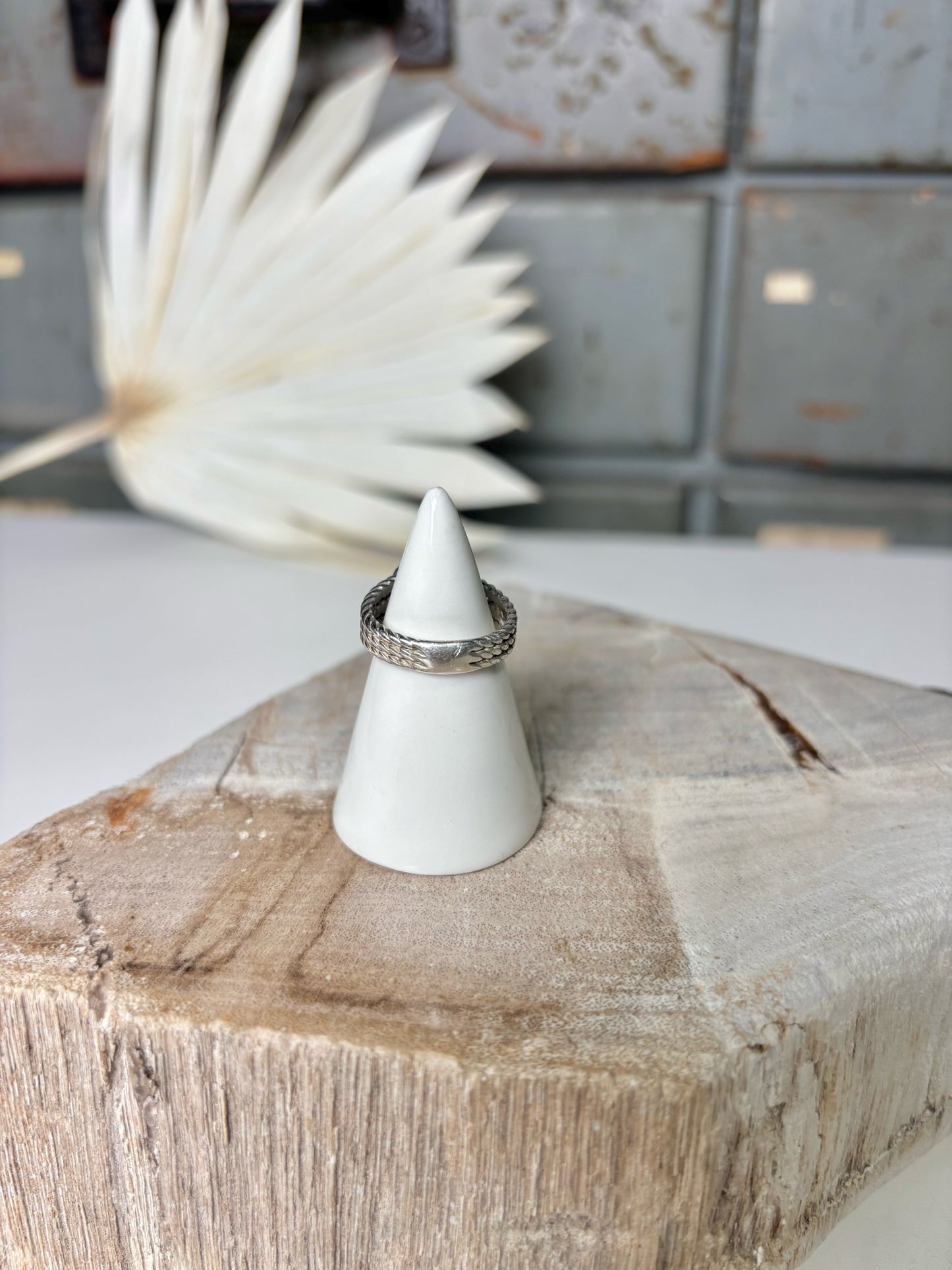 David Yurman Petite Wheaton Prasiolote, Pave' Diamonds Sz 6 Ring