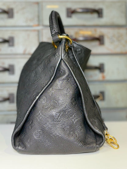 Louis Vuitton"Artsy Empreinte MM" Monogram Leather Black Cowhide Large Purse