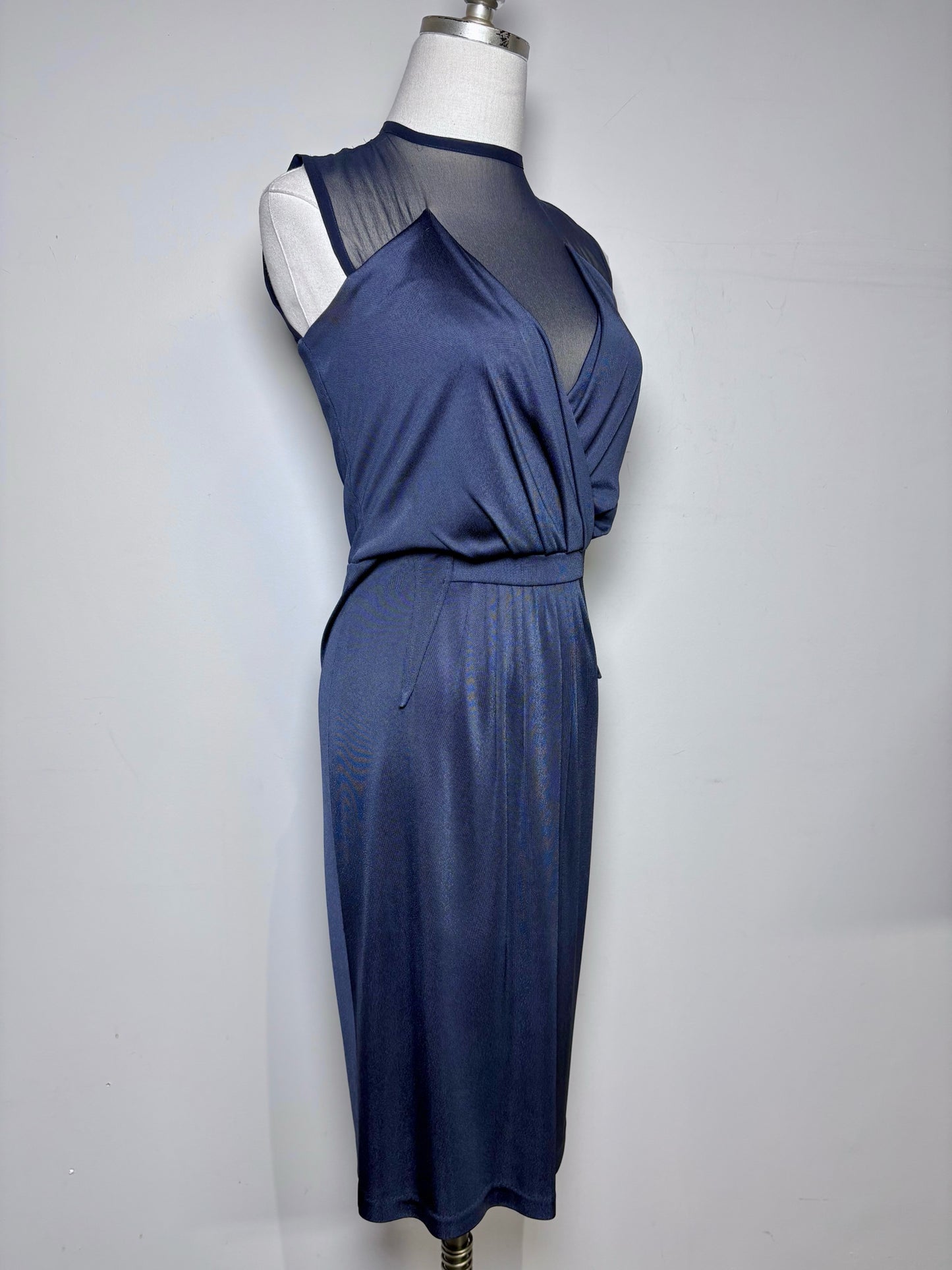 Women Size 40 (0 - 4 US) Givenchy Navy Blue Solid Women's Pure Viscose Dress
